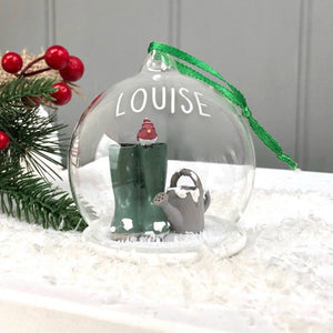 Personalised Gardening Glass Bauble