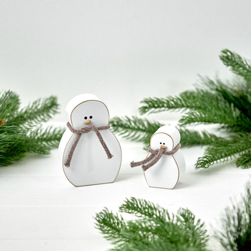 Christmas Wooden Snowmen Pair