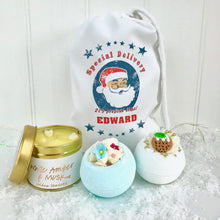 Personalised Santa Bomb Set and Candle