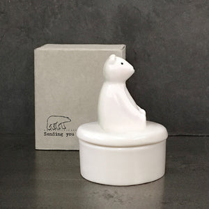 Porcelain Bear Trinket Box