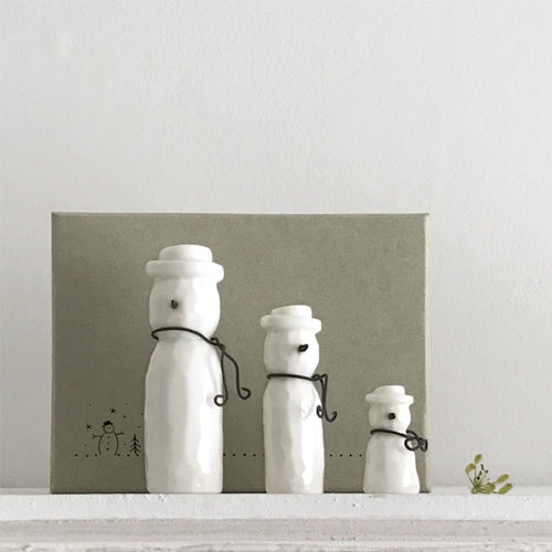 Porcelain Snowman Family