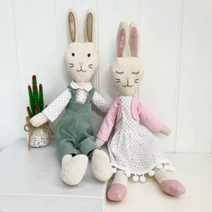Personalised Linen Rabbit Soft Toy