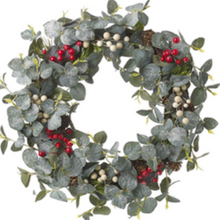 Christmas Red And White Berry Wreath 38cm