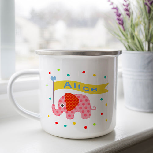 Personalised Enamel Elephant Mug
