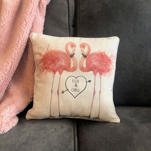 Personalised Pink Flamingo Cushion