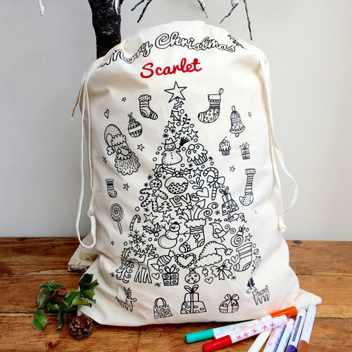 Colour in Personalised Christmas Sack