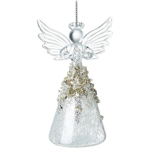 Glass Angel With Gold Star