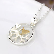 Silver Plated Leaf And Golden Bird Necklace