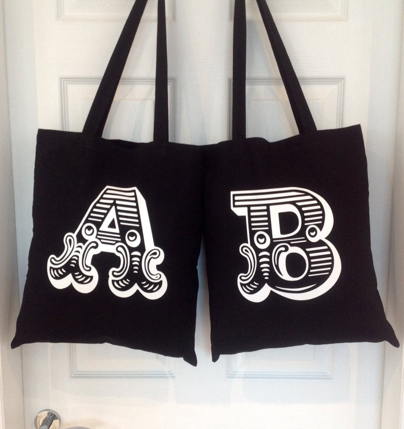 Letter tote bag deals