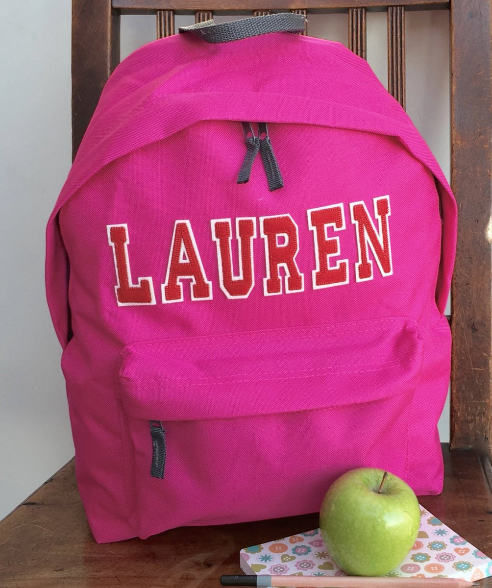 Personalised Rucksack with Appliqué Name – Pink Pineapple Home & Gifts
