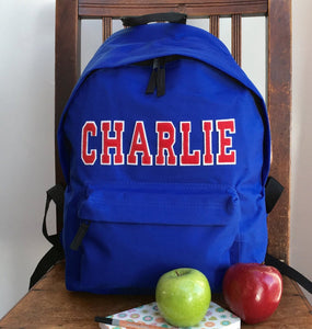 Personalised Rucksack with Appliqué Name