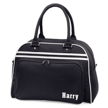 Personalised Weekend Bag Black with Name Retro Styling