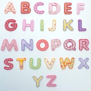 Embroidered Iron On Patchwork Alphabet Letters
