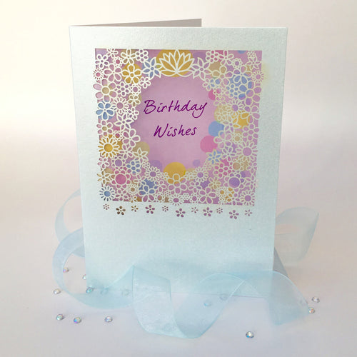 Delicate Cut Card Birthday Wishes (3637)
