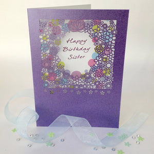Delicate Cut Card Happy Birthday Sister (3633)