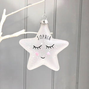 Personalised Christmas Glass Star Decoration