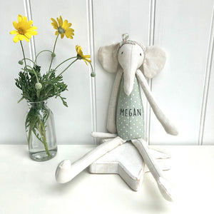 Personalised Toy Linen Elephant