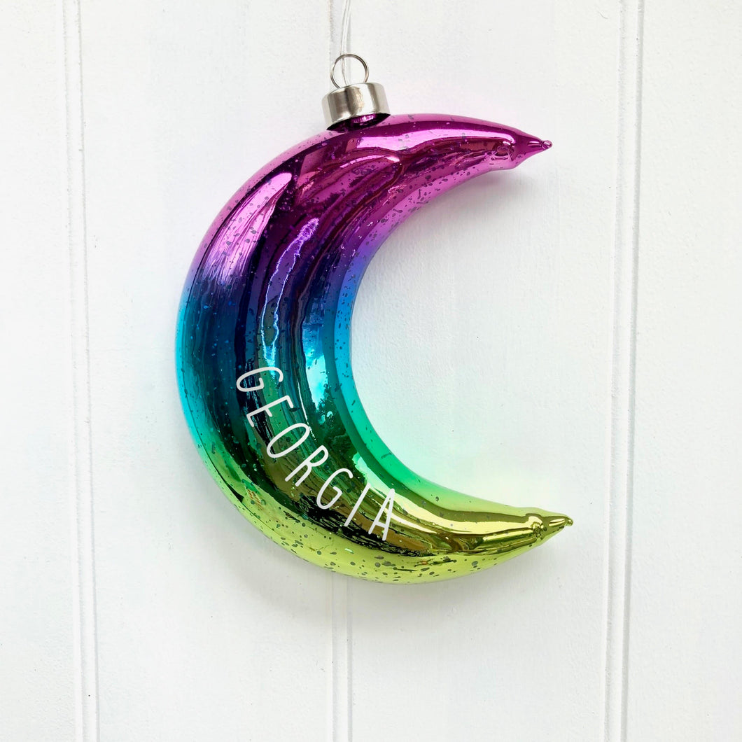 Personalised Light Up Glass Moon