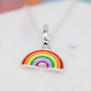 Silver Plated And Enamel Rainbow Necklace