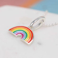 Silver Plated And Enamel Rainbow Necklace