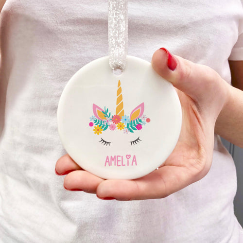 Unicorn Personalised Ceramic Decoration