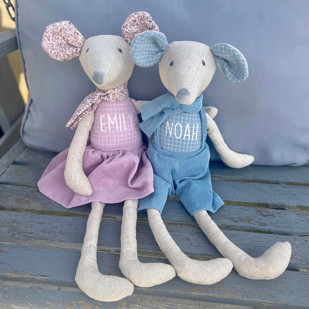 Personalised Large Linen Mouse