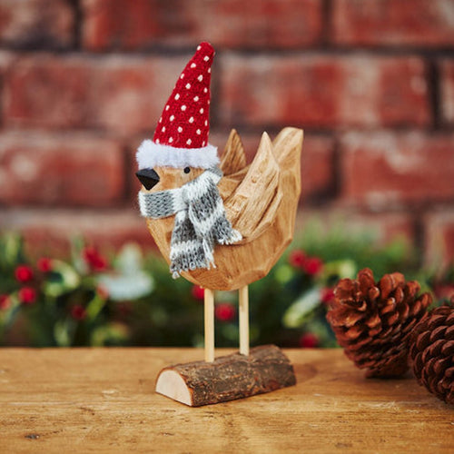 Christmas Robin With Santa Hat