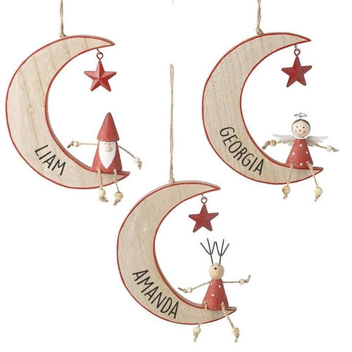 Personalised Wooden Moon Decorations