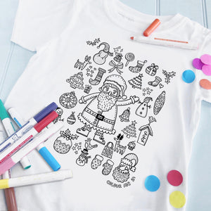 Santa T Shirt to Colour In
