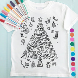 Christmas Tree T-Shirt To Colour in