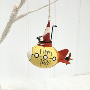 Personalised Santa Submarine Decoration